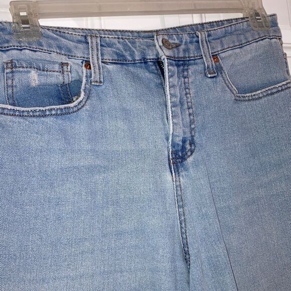 WILD FABLE Light Blue Flare Wide Leg Jeans Distressed Cutoff Hem Womens Size 10 - Picture 10 of 13